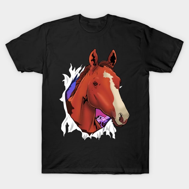 Cute Horse Breaking Out Horseriding & Horse Owners T-Shirt by theperfectpresents